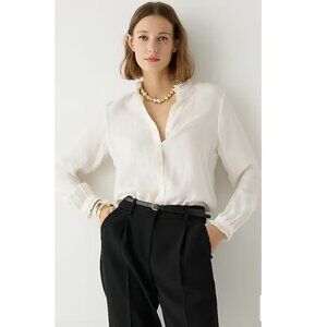 J. Crew | Drapey Ruffle Trim Shirt Small